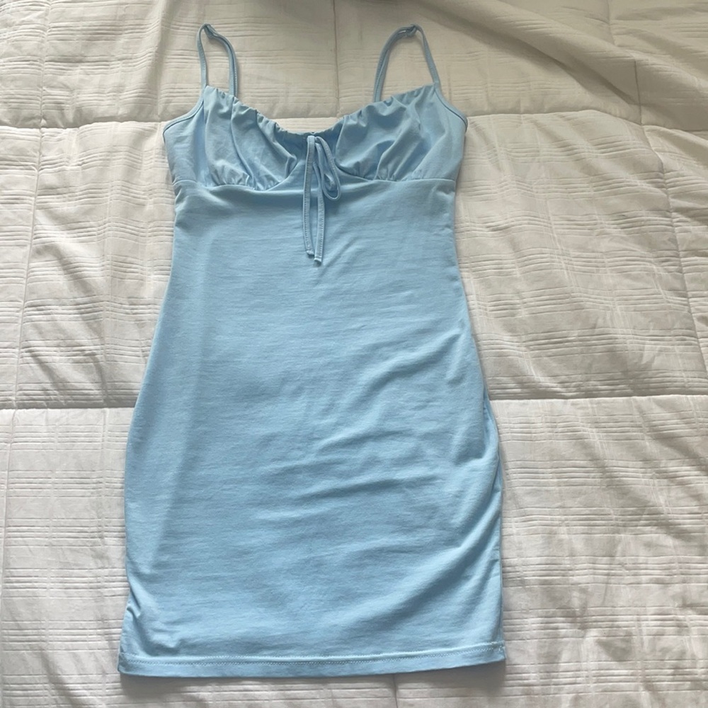 baby blue dress.